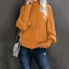 Maglioni lavorati a maglia in tinta unita da donna, tendenza moda, dolcevita a maniche lunghe, pullover allentato, top, maglione casual invernale da donna di design