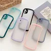 Small Taille Candy Kleuren Versterkte Anti-Collision Phone Cases voor iPhone 11 12 PRO X XS MAX XR 8 7 6 Plus Transparent TPU Case Soft Back Cover met Camera Lensbescherming