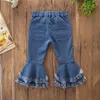 Kleinkind Kinder Baby Mädchen Schlaghosen Denim Quaste Kleidung Jeans Hosen Kawaii Jeans für Mädchen Kinder Conjunto Infantil HNLY24