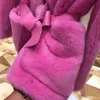 Damesbont faux natuurlijke nertsen vrouwen jassen 2021 winter mode echte jas vrouwelijke bovenkleding roze