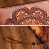 Women Genuine Leather Purse Long Clutch High Quality Cowhdie Phone Flower Purse Wallets