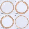 8pcs / lot Women's Men's 585 Rose Gold Curb Snail Foxtail Venitian Link Armband Girls Fashion Hela Smycken 20cm