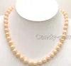 real fine 3strand natural 67MM pink Pearls unite NECKLACE 17quot18quot19quot4011383