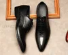 Mode noir Oxford hommes chaussures habillées formelle affaires à lacets en cuir véritable minimaliste mariage bureau richelieu chaussures pour hommes