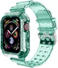 Clear Apple Watch Band Straps For iwatch Series 7 6 5 4 3 2 1 SE 2 in 1 Crystal colorful with Rugged Bumper Case