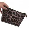 Kosmetiska väskor fall damer leopard makeup väska multifunktion lagring bärbar koppling bagcosmetik