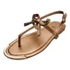 Summer Womens Flip-Flops Open Clip Toe Fashion Casual Beach Shoes Flats Bowknot Rhinestones Roman Sandaler Sandalias Mujer#G3
