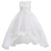 Girl dress applique lace princess puffy tail prom birthday party wedding children's clothing Q0716