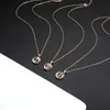 Chains 2021 Gold Color Initial Multicolor CZ Necklace Charm Letter Name Jewelry For Women Accessories Girlfriend Gift8772392