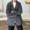 メンズスーツブレザー男性ブレザーファッション緩いブランドメンズスーツ醜いパターンデザインカジュアルジャケットの上着韓国の街路布布
