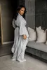 Kvinnors Långärmad Elegant Cardigan Wide Leg Pants Hip Hop Set Women's Two Piece Set Y0625