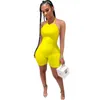 Kvinnor Jumpsuit Designer U-Neck Summer Style Hängande Neck Shorts Byxor Fashion Strapping Rib Öppna Sexiga Slim Rompers 835