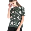 Camicie da donna harajuku verde Floral O-Collo abbigliamento t spalle scoperte per donna 3373 50 210510