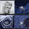 Pierścienie jubirywictoria wick luksusowy biżuteria 925 Sterling Sier Marquise Cut Biały Topaz CZ Diament obietnica Kobiety Wedding Bridal Ring Drop Deliv