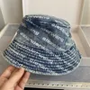 02co Fashion coréenne Polvyle Wash Cowboy Fisherman039 Early Spring Net Red Même lettre d'impression Basin Small Brim Hat Girl5880996