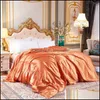 Bedding Sets Supplies Home Textiles & Garden Luxury Satin Silk Duvet Er Flat Fitted Sheet Twin Fl Queen King Size 4Pcs/6Pcs Linen Set Black