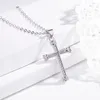 S2433 Fashion Jewelry 24k Gold Plating Diamond Jesus Cross Necklace Women Men Crystal Row Pendant Necklaces