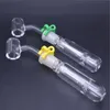 Mini-Glas-Ölbrenner-Bong für Rigs, Wasserbongs, Rohr, Dab-Stroh, Öl-Rig-Aschefänger mit 45 Grad, 4 mm Dicke, Quarz-Banger-Nagel, Ölbrennerrohr und Clip