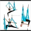 Stripes Fitness Supplies Sports Outdoors5 Colors Yoga Hammock 6 Handles Strap Home Gym Hanging Belt Swing AntiGravity Aerial Tr6039272