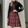 Mulheres de mangas compridas preto e branco camisa jk uniforme guindaste bordado estilo chinês faculdade fresca plum jianhe blusa 210526