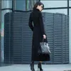 Women's Wool & Blends Winter Woman Coats 2021 Autumn And Thick Black Large Size Woolen Coat Waist Was Thin Wild Versatile Female