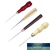 4PC / set DIY Canvas Läder Sömnad Skor Trähandtag Verktyg Awl Hand Stitching Taper Needle Tool Craft Fabrikspris Expert Design Kvalitet Senaste Style Original Status