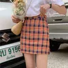 210427の小型スカート格子縞の夏のビンテージのレトロな春の短い女の子