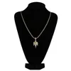 Mens Hip Hop 18K Vergulde Ketting Iced Out Angle Hanger Mode Kettingen Sieraden