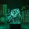 Smart Itadori Yuji Night Light Projector Anime LED 3D Illulsion Nightlight Desk Lamp Jujutsu Kaisen fans tonåring presentrum Dekora6747657