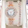 Designer luxury brand watches stock! ! Women Bracelet es Steel belt Love Rhinestone Quartz Wrist Fashion for women