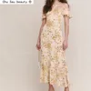 Francês Vintage Pastoral Chic Floral Vestido Vestido Verão Sexy Strapless Slash Decote Longo Saia Fashion 210508