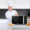 Forno de microondas convencional branco branco 23L / 0.9cuft com alça de exposição / prata