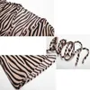 Ankomst Mode Kvinnor Klänningar Långärmad Wrap Fall Kläder Kontor Elegant Midi Frocks för Ladies Spring Zebra Stripes 210630