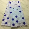 5Yards/pc Round Pattern Embroidery African White Mesh Cotton Fabric Flower Swiss Voile Dry Lace For Dressing PL11501ng PL11513