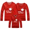 Christmas Family Look T-shirts Dad Mom Baby Long Sleeve Tees Red Top Matching Clothes Full 210521