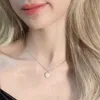 2021 New Trend Love Heart Shell Necklace for Women Mnimalist Clavicle Chain Choker Wedding Party Aesthetic Jewelry G1206