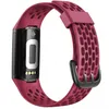 BDIND Soft Soft Силиконовые полосы Мягкие Женщины Мужчины Браслет Спорт Ремешок Отверстие для Fitbit Charge 5 Загрузочные 5 Замена Смотреть Смартные аксессуары
