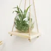 arrivée macramé plante cintre avec planche de bois pot plateau pot de fleur suspendu 210615