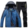 Outdoor Stormsuit Men's Winter Waterproof Plush Thickened Terno Algodão Jacket