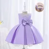 Girl's Dresses Summer Dress Baby Girl Pearl Bow Girls Party Wedding Tutu Princess For Kids Children Vestidos 2 4 6 8Y