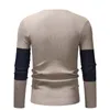 Casual herrtröja o-hals kontrastfärg Slim Fit Knittwear 2022 Spring Mens tröjor Pullover Pullover Men Pull Homme