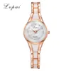 Drop lvpai Markenuhr Damen Mode Damen Luxus Roségold Quarz Armbanduhren Damen berühmte Marke Kristall Kleid Uhr