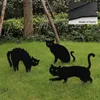 Вечеринка оформления Хэллоуин реквизит чернокожие кошачьи силуэт -двор знак газон