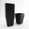 20/50pcs/lot PE Plastic Black Color Flower Pots Garden Planters Creative Small Square for Succulent plants vegetable 210615