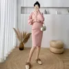 Umstandskleider Herbst Winter Koreanische Mode Strickpullover Kleid Anzüge Eine Linie Schlanke Kleidung Für Schwangere Frauen