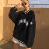 Brev Skriv ut Tappning Tjock Varm Oversized Hoodie Girls Sweatshirt Kvinnor Vinter Toppar Pullovers Brand Fashion Teens Clothes 210728