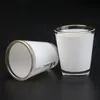Wholesale! 1.5oz Sublimation Shot Glass 144pcs Per Carton 50ml White Blank Wine Glasses Golden Edge Cup Heat Transfer Drinking Mugs A12