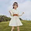 Подростковая детская одежда Корейский мода весна осень девушки милые элегантные платья принцессы школьница рубашка рождественское платье 6 8 лет q0716