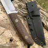 Tunafire GT0157 Straight Knives D2 Blade Fixed Blade Knife Micarta Handle multi-function sharp tactical Rescue survival tools