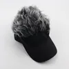 Homens Mulheres Moda Novidade Boné Beisebol Flair Cabelo Sol Viseira Chapéus Toupee Wig Engraçado Presentes Cool Caps